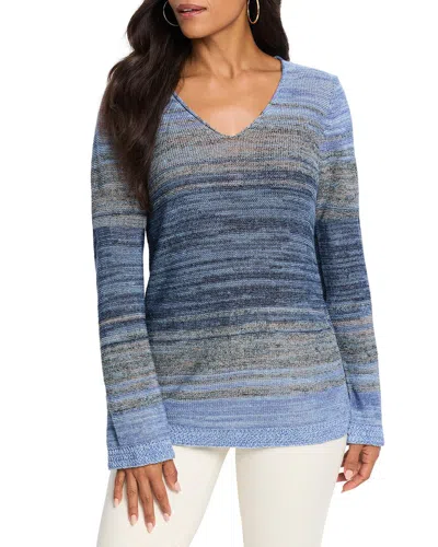 Nic + Zoe Nic+zoe Hazy Shades Sweater In Blue