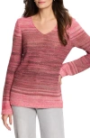 Nic + Zoe Nic & Zoe Hazy Shades Linen-blend Sweater In Pink Multi