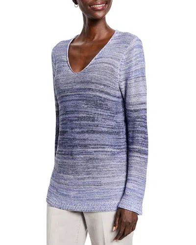 Nic + Zoe Nic & Zoe Hazy Shades Linen-blend Sweater In Purple Multi