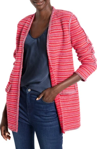 Nic + Zoe Heat Clash Cardigan In Haute Red