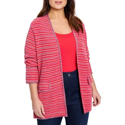 Nic + Zoe Nic+zoe Heat Clash Cardigan In Haute Red