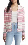 Nic + Zoe Textured Femme Knit Jacket In Bright Rose In Multi
