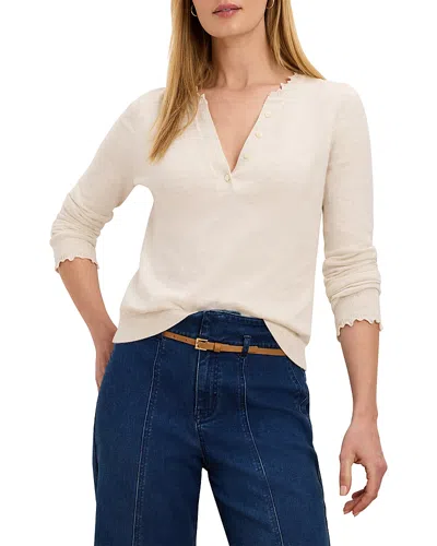 Nic + Zoe Nic+zoe Henley Ruffle Sweater In Blue
