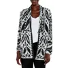 Nic + Zoe Here And There Womens Pattern Knit Cardigan Sweater In Multi
