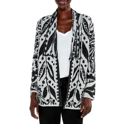 Nic + Zoe Here And There Womens Pattern Knit Cardigan Sweater In Multi