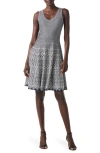Nic + Zoe Heritage Jacquard Twirl Sweater Dress In Indigo Multi