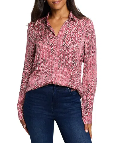 NIC + ZOE NIC+ZOE HERRINGBONE STAMP BUTTON FRONT SHIRT