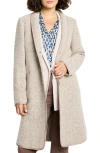 Nic + Zoe Nic+zoe Herringbone Wool Blend Coat In Neutral