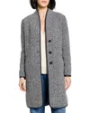 Nic + Zoe Nic+zoe Herringbone Wool Blend Coat In Animal Print