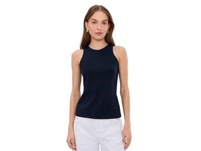 Nic + Zoe High Neck Perfect Tank Top In Blue