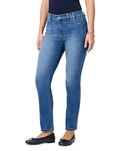 Nic + Zoe Nic+zoe High Rise Straight Leg Jeans In Blue In Horizon