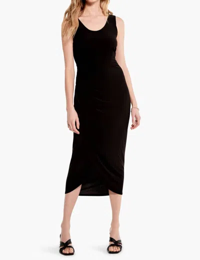 Nic + Zoe High Twist Ruched Dress In Black Onyx
