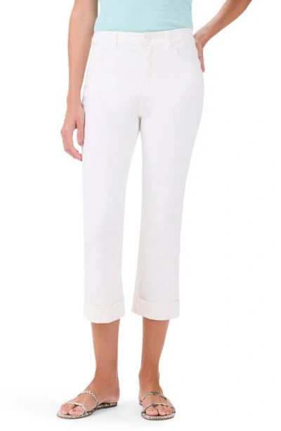 Nic + Zoe High Waist Straight Leg Roll Cuff Jeans In Paper White