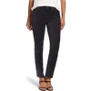 Nic + Zoe Nic+zoe High Waist Stretch Velveteen Straight Leg Ankle Pants In Charcoal