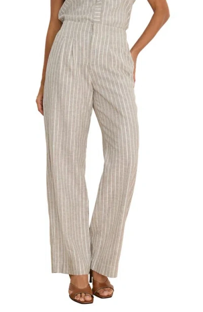Nic + Zoe Nic+zoe Highland Linen Blend Wide Leg Pants In Multi