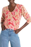 Nic + Zoe Painted Ikat Sweater In Multi