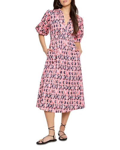 Nic + Zoe Nic+zoe Mary Ikat Ring Midi Dress In Pink Multi