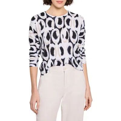 Nic + Zoe Nic+zoe Ikat Rings Supersoft Sweater In Black Multi