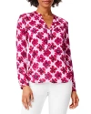 Nic + Zoe Nic+zoe In Bloom Split Neck Top In Pink Multi