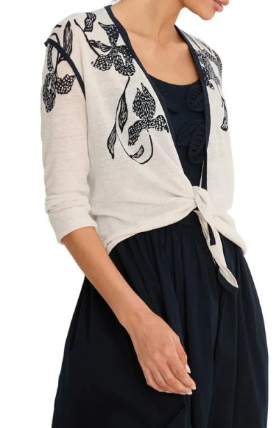 Nic + Zoe Nic+zoe Inked Blooms Convertible Cardigan In Multi