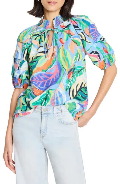 NIC + ZOE NIC+ZOE ISLAND BEAT SMOCKED COLLAR TOP
