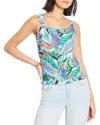 Nic + Zoe Nic+zoe Island Beat Smocked Top In Green