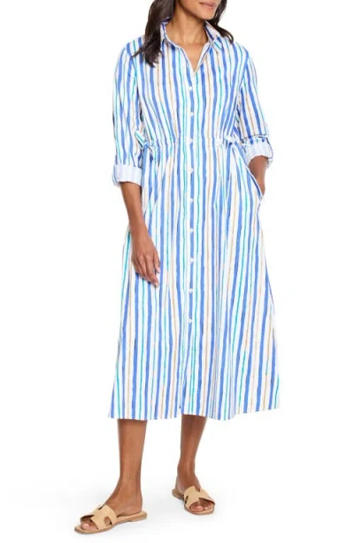 Nic + Zoe Oasis Stripe Jamie Dress In Blue Multi