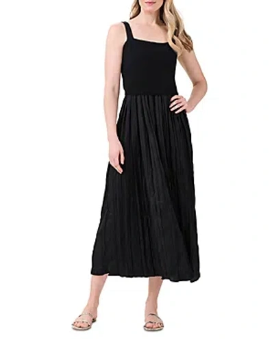 Nic + Zoe Women's Kara Mixed Media Midi Dress In Black Onyx