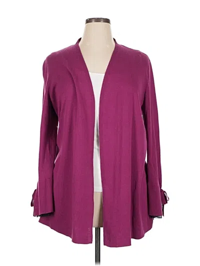 Pre-owned Nic + Zoe Kimono In Burgundy