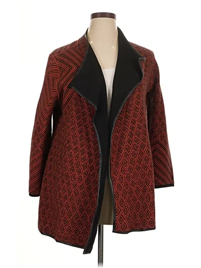 Pre-owned Nic + Zoe Kimono In Burgundy