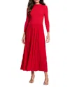 Nic + Zoe Nic+zoe Kira Long Sleeve Knit & Woven Dress In Amaryllis