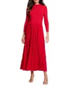 Nic + Zoe Nic+zoe Kira Long Sleeve Knit & Woven Dress In Multi