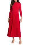 Nic + Zoe Nic+zoe Kira Long Sleeve Knit & Woven Dress In Amaryllis
