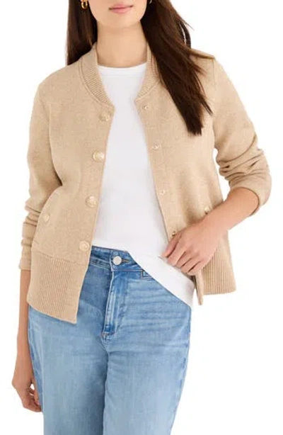 Nic + Zoe Nic+zoe Knit Bomber Jacket In Neutral
