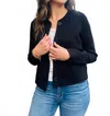 Nic + Zoe Knit Bomber Jacket In Black Onyx