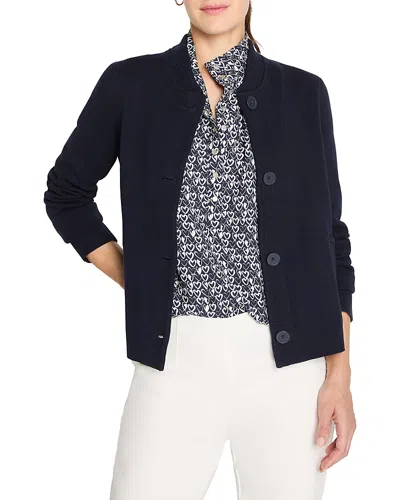 Nic + Zoe Nic+zoe Knit Bomber Jacket In Blue