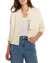 Nic + Zoe Nic+zoe Crop Knit Bomber Jacket In Neutral