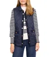 Nic + Zoe Knit Trim Puffer Vest In Dark Indigo In Purple