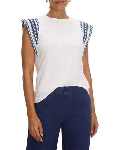 Nic + Zoe Nic+zoe Knit Trim Top In White