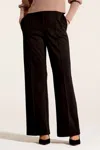 Nic + Zoe Knit Wide Leg Pleated Pant In Black Onyx In Black
