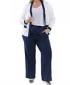 Nic + Zoe Knit Wide Leg Pleated Pant In Dark Indigo