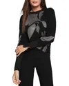 Nic + Zoe Nic+zoe Lace Knit Floral Sweater In Black Multi