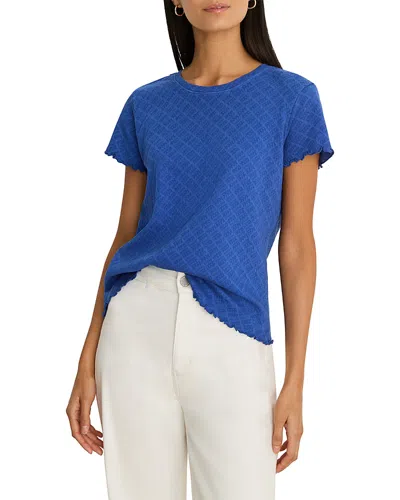 Nic + Zoe Nic+zoe Lace Knit Tee In Blue