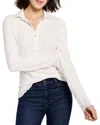 Nic + Zoe Nic+zoe Collared Lace Jacquard Knit Top In Classic Cream