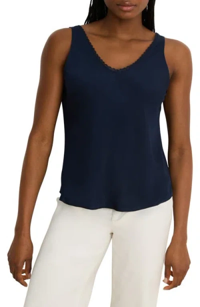 Nic + Zoe Nic+zoe Lace Trim Satin Tank In Purple