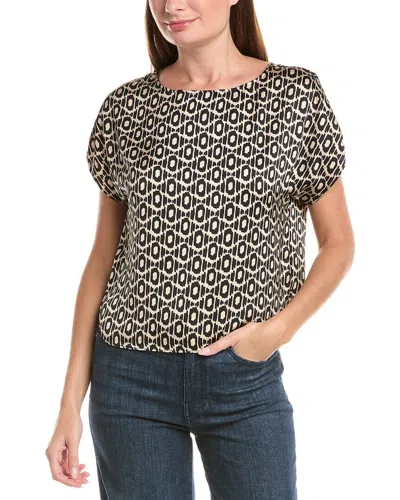 Nic + Zoe Nic+zoe Lacy Diamonds Day Gloss Woven T-shirt In Black