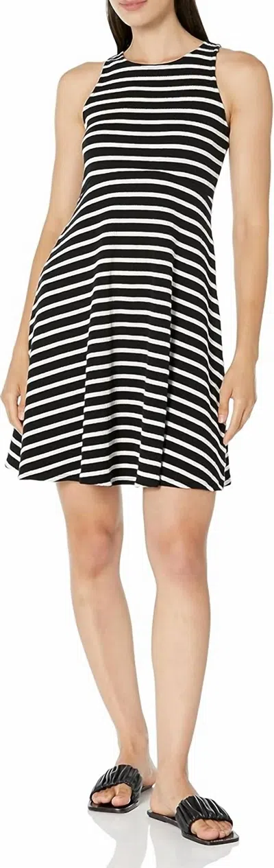 Nic + Zoe Late Sunset Striped Dress In Black/ White In Multi