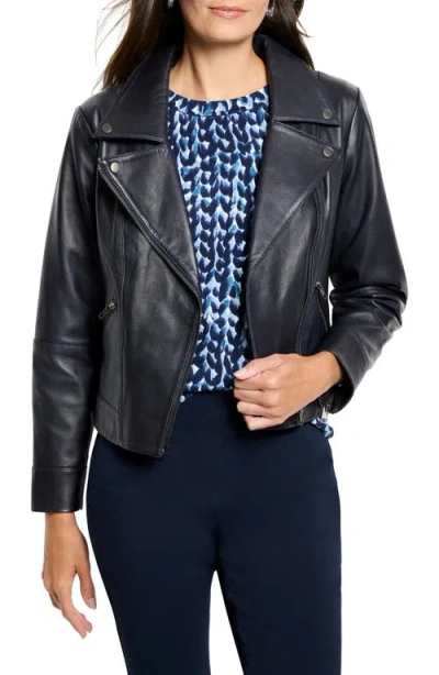 Nic + Zoe Nic+zoe Leather Biker Jacket In Black