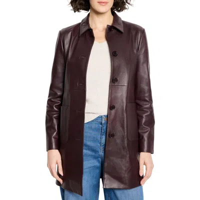 Nic + Zoe Nic+zoe Leather Car Coat In Black
