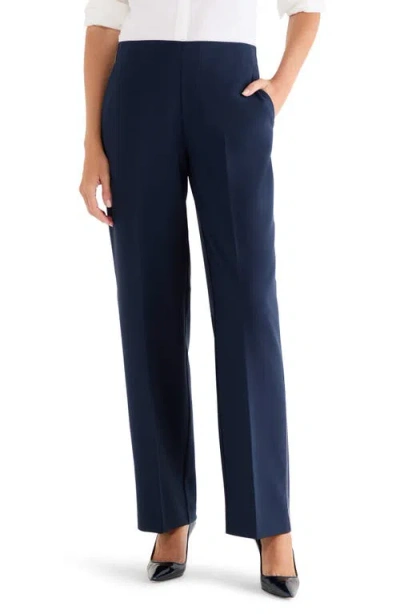 Nic + Zoe 31 Lenox Wide Leg Accent Stitch Pants In Blue